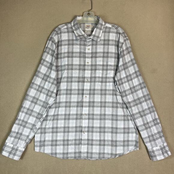 Faherty Shirt Mens XL Gray Cloud Summer‎ Blend Long Sleeve Regular Fit Button Up - Picture 1 of 11